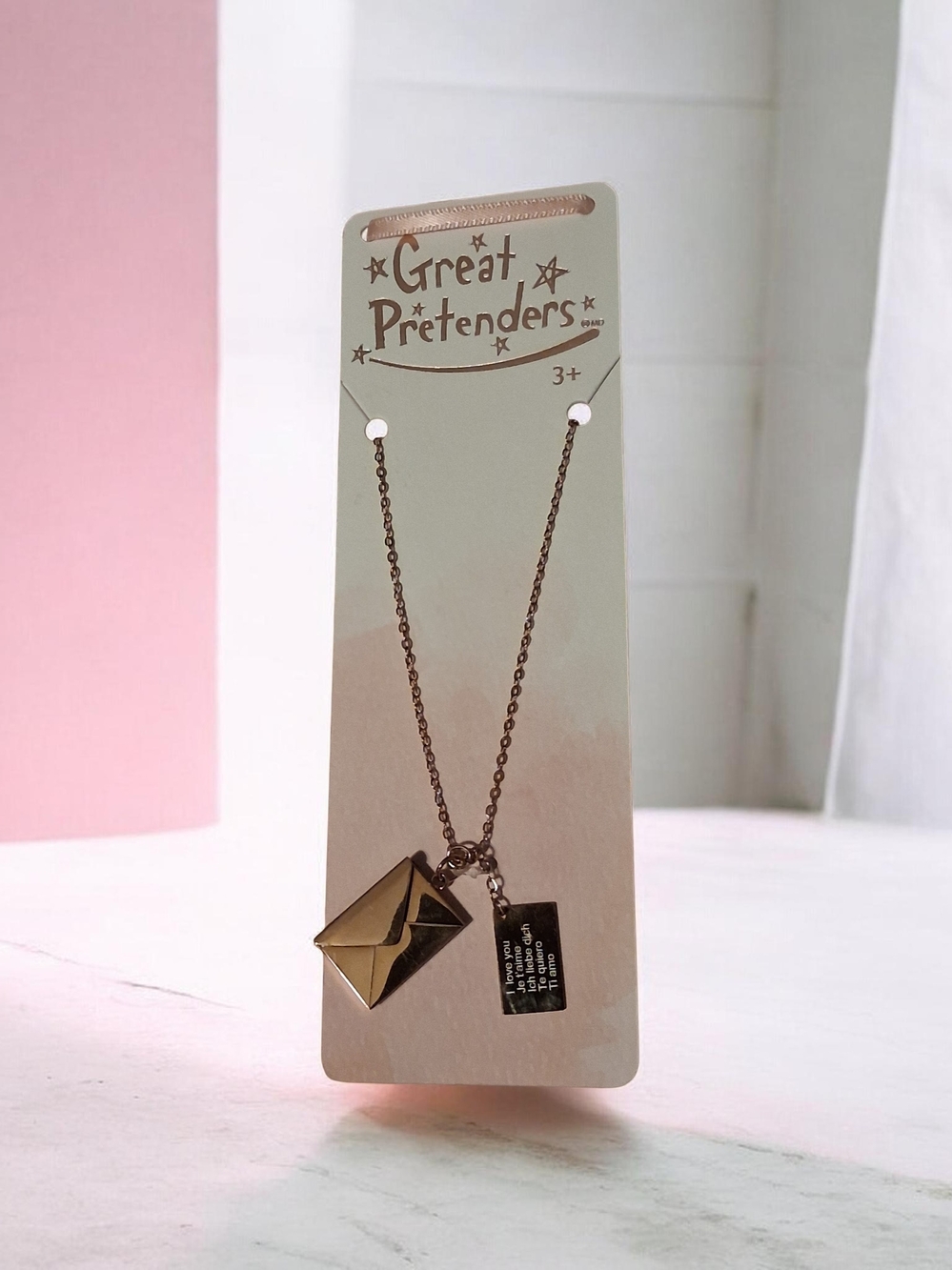 Girls golden, love letter necklace NWT!